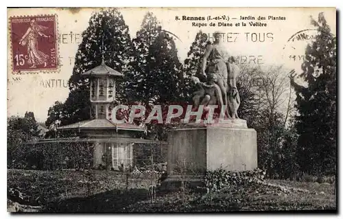 Cartes postales Rennes Jardin des Plantes Repos de Diane et la Vollere