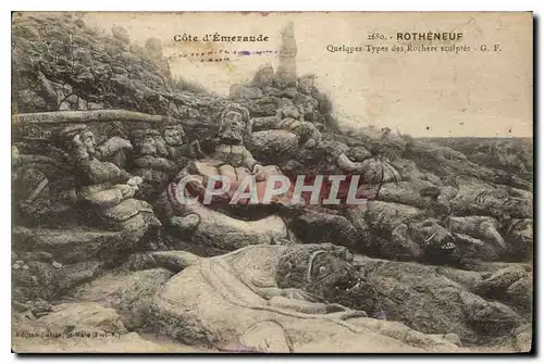 Cartes postales Rotheneuf Quelqpes Types des Rochers sculptes