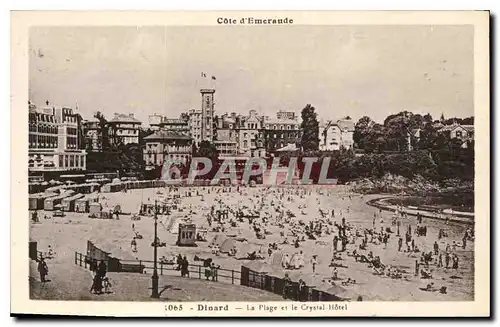 Cartes postales Dinard La Plage et le Crystal Hotel