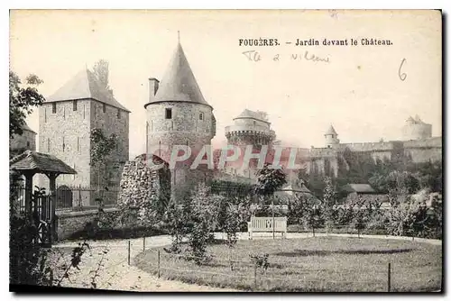 Cartes postales Fougeres Jardin devant le Chateau