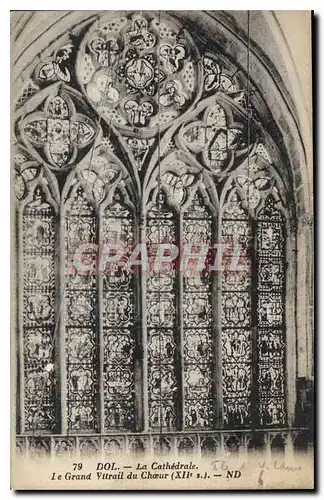 Cartes postales Dol La Cathedrale Le Grand Vitrail du Choeur