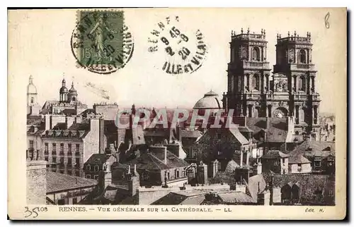 Cartes postales Rennes Vue generale sur La Cathedrale