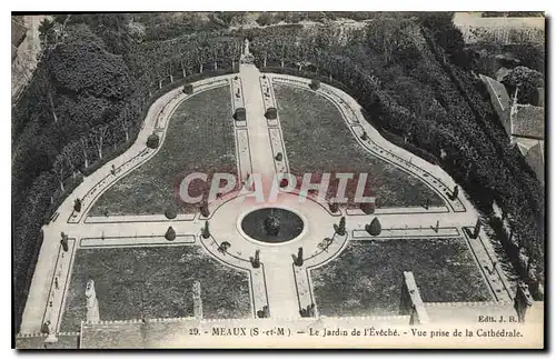 Cartes postales Meaux S et M Le Jardin de l'Eveche Vue prise de la Cathedrale