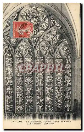 Cartes postales Dol La Cathedrale Le Grand Vitrail du Choeur