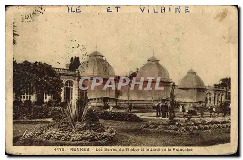 Cartes postales Rennes Le s Serres du Thabor et le Jardin a la Francaise