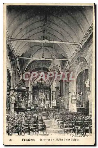 Cartes postales Fougeres Interieur de l'Eglise Saint Sulpice