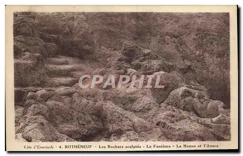 Cartes postales Rotheneuf Les Rochers Sculptes Le Fantome La Nome et l'Avaye