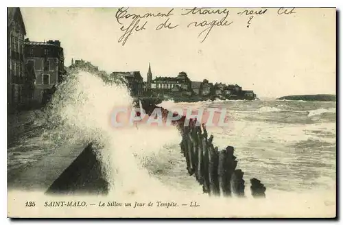 Cartes postales Saint Malo Le Sillon un jour de Tempete