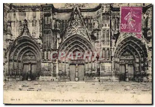 Cartes postales Meaux Portail de la Cathedrale