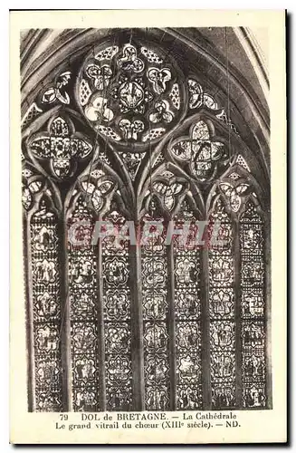 Cartes postales Dol de Bretagne La Cathedrale Le grand vitrail du Choeur