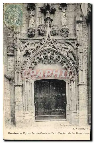 Cartes postales Provins Eglise Sainte Croix Petit Portail de la Renaissance