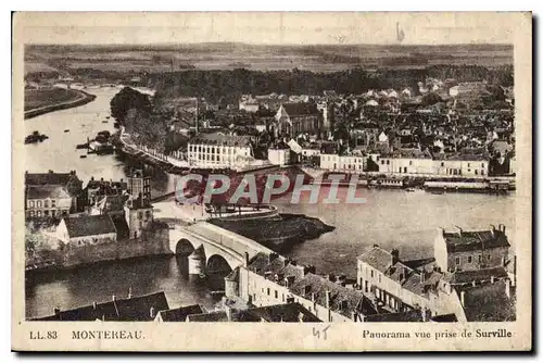 Cartes postales Montereau Panorama vue prise de Surville