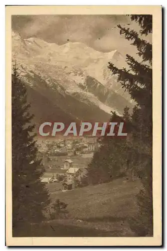 Cartes postales Chamonix Mont Blanc Vue generale et le Mont Blanc