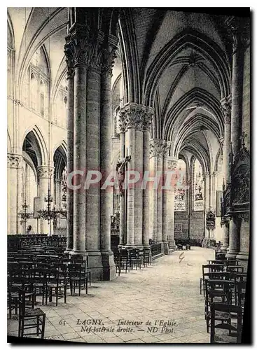 Ansichtskarte AK Lagny Interieur de l'Eglise Nef laterale droite