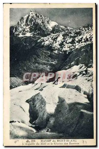 Ansichtskarte AK Massif du Mont Blanc L'Aiguille du Midi et le Glacier des Bossons