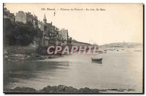 Cartes postales Dinard Falaises du Prieure Au loin St Malo