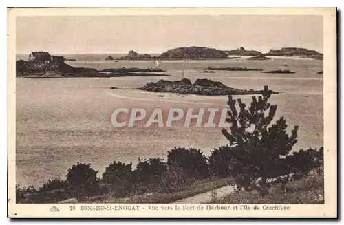 Cartes postales Dinard St Enogat Vue vers le Fort de Harbour et I'lle de Cezembre