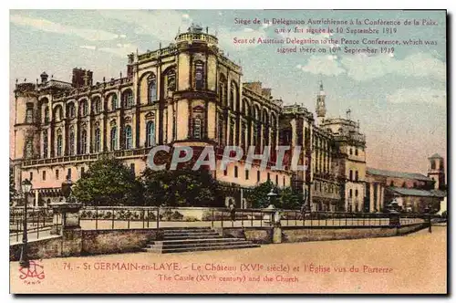 Cartes postales St Germain en Laye Le Chateau et l'Eglise vus du Parterre