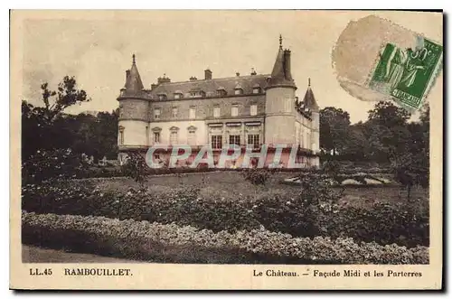 Cartes postales Rambouillet Le Chateau Facade Midi et les Parterres