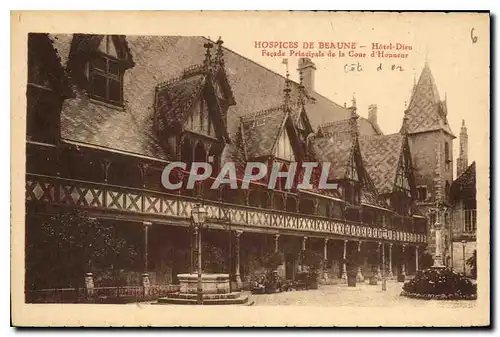 Cartes postales Hospices de Beaune Hotel Dieu Facade Principale de la Cour d'Honneur