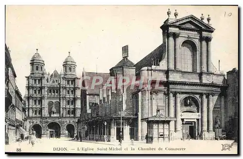 Ansichtskarte AK Dijon L'Eglise Saint Michel et la Chambre de Commerce