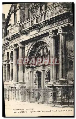 Cartes postales Les Andelys Eglise Notre Dame detail Portail Nord
