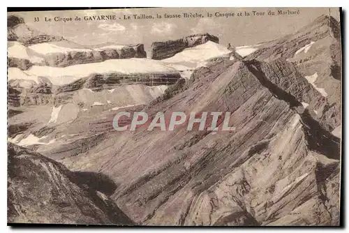 Ansichtskarte AK Le Cirque de Gavarnie Le Taillon la fausse Breche la Casque et la Tour du Marboro