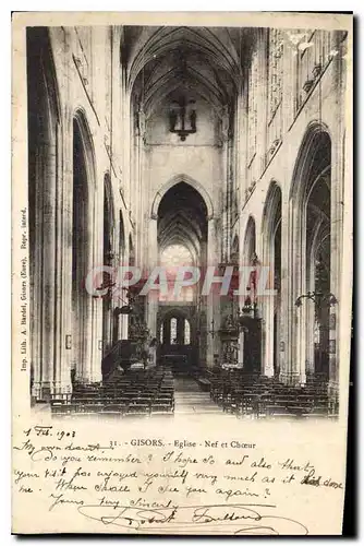 Cartes postales Gisors Eglise Nef et Choeur