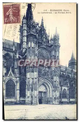 Ansichtskarte AK Evreux Eure La Cathedrale Le Portail Nord