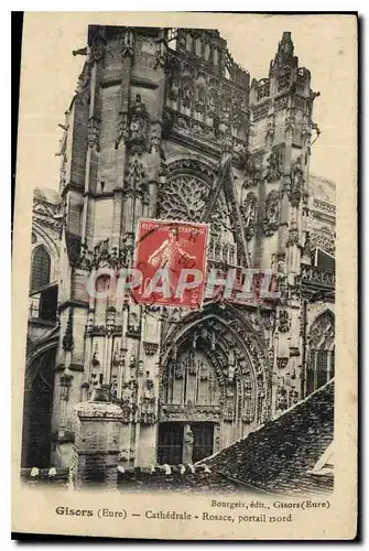 Cartes postales Gisors Eure Cathedrale Rosace portail nord