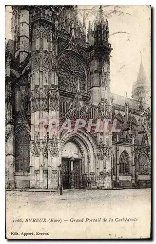 Ansichtskarte AK Evreux Eure Grand Portail de la Cathedrale