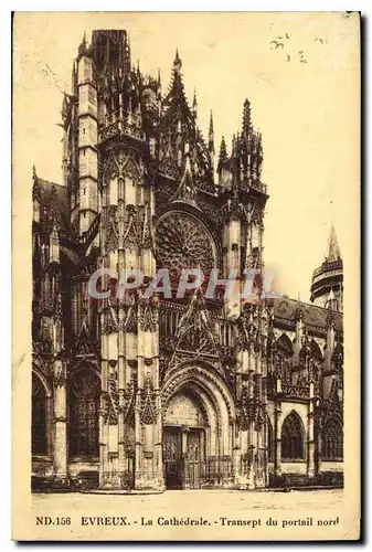 Cartes postales Evreux La Cathedrale Transept du Portail nord