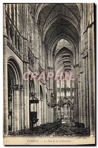 Ansichtskarte AK Evreux La Nef de la Cathedrale