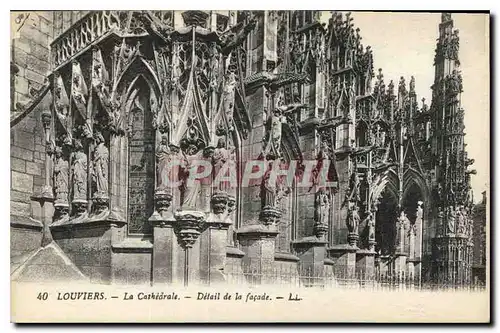 Cartes postales Louviers La Cathedrale Detail de la Facade