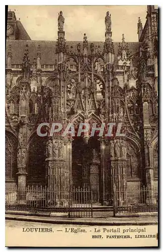 Cartes postales Louviers L'Eglise Le Portail principal