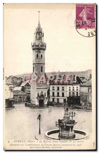 Cartes postales Evreux Eure Le Beffroi d'une hauteur de 44 metres