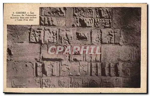 Cartes postales Gisors Les Travaux du Prisonnier execute dans son Cachot a l'Aide d'un clou