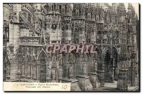 Cartes postales Louviers Eglise Notre Dame Panorama des Statues