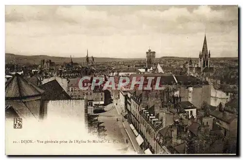 Ansichtskarte AK Dijon Vue generale prise de l'Eglise St Michel