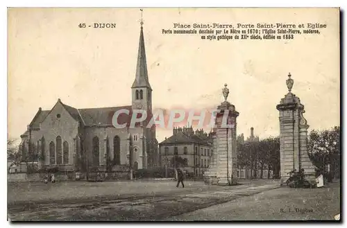 Ansichtskarte AK Dijon Place Saint Pierre Porte Saint Pierre et Eglise