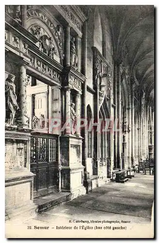 Cartes postales Semur Interieur de l'Eglise bas cote gauche