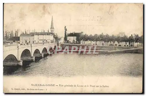 Cartes postales St Jean de Losne Vue generale de Losne et le Pont sur la Saone