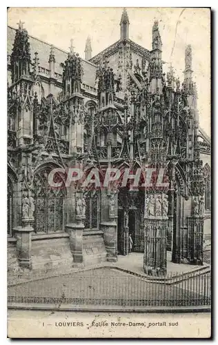 Cartes postales Louviers Eglise Notre Dame portail sud