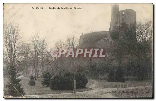 Cartes postales Gisors Jardin de la ville et Donjon