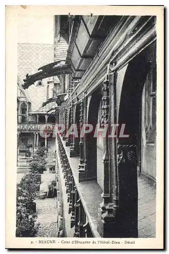 Cartes postales Beaune Cour d'Honneur de l'Hotel Dieu Detail