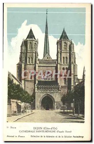 Ansichtskarte AK Dijon Cote d'Or Cathedrale Sainte Benigne Facade Ouest