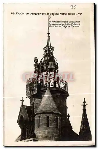 Cartes postales Dijon Le Jacquemart de l'Eglise Notre Dame ND