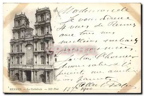 Cartes postales Rennes La Cathedrale Carte 1900