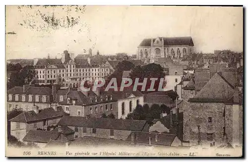 Ansichtskarte AK Rennes Vue generale sur l'Hopital Militaire et l'Eglise Saint Aubin