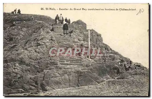 Ansichtskarte AK St Malo Escalier du Grand Bey conduisant au tombeau de Chateaubriant